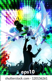 Music event illustration. Dancing people