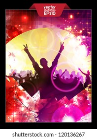 Music event illustration. Dancing people