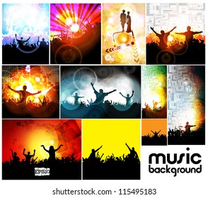 Music event illustration set