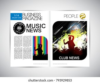 Music event magazine. Easy to use vector