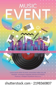 music event music party poster cover design