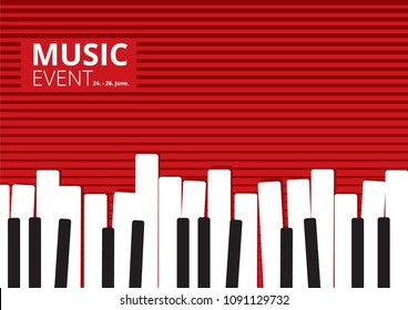 Music Event Piano Poster. Vector illustration