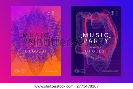 Music Event. Pink Techno Set. Night Club Background. Festival Cover. Nightclub Disco Invitation. Violet Dance Poster. Dj Concert Element. Green Music Event