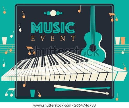 music event poster and banner, vector design