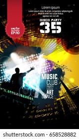 Music event poster. Easy editable vector