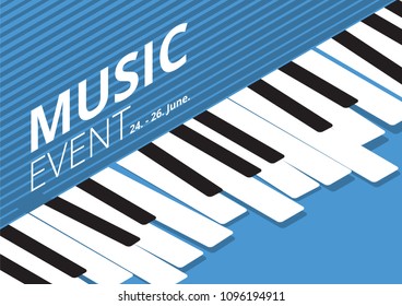 Music Event Poster Isometric Vector illustration