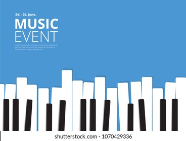 Music Event Poster Piano Vector illustration