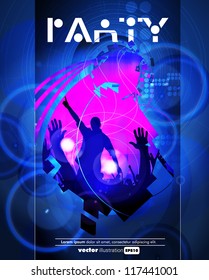 Music event poster. Vector illustration