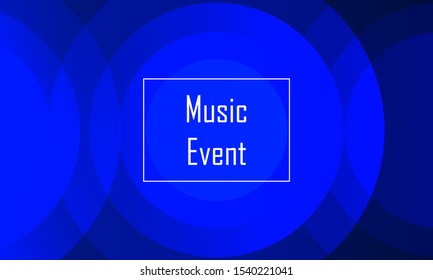 music event with round shape blue background