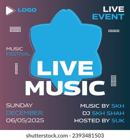 Music event social media facebook post design | conference post design | live streaming event poster | music event banner design | promotion music event conference live stream instagram post template