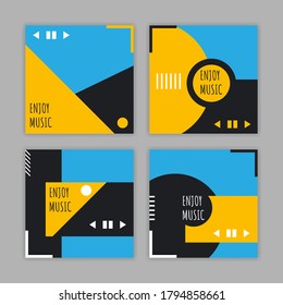 Music event social media post collection template. - Vector.