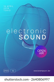Music Event. Sound Festival Graphic. Green Edm Flyer. Electro Invite. Psychedelic Radio Invitation. Night Club Set. Violet Party Background. Pink Dj Magazine