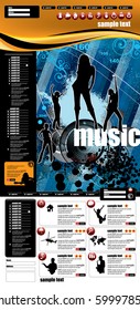 Diseño del sitio web del evento musical. Ilustración de vectores fácil de editar.