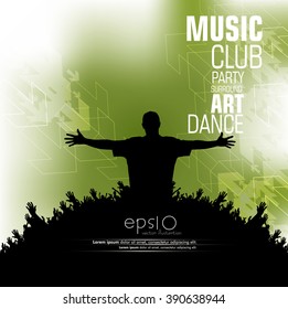 Music evnt party, poster, vector 