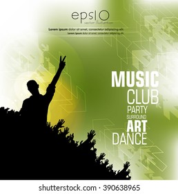 Music evnt party, poster, vector 