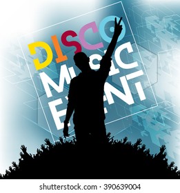 Music evnt party, poster, vector 