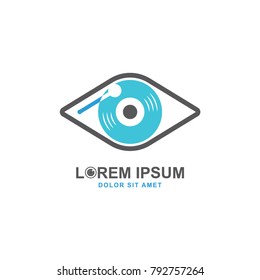 Music eye logo template, vision vector illustration