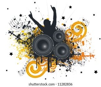 Music Fan Grunge Vector Speaker