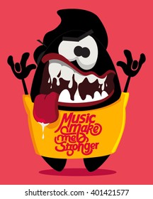 music fan. monster vector design