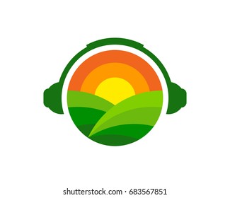 Music Farm Icon Logo Design Element