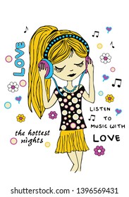 music fashion girl design print