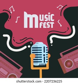 music fest cartel with microphone