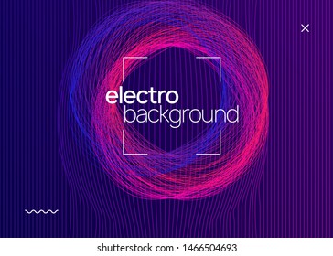 Music fest. Creative concert cover design. Dynamic fluid shape and line. Music fest neon flyer. Electro dance. Electronic trance sound. Techno dj party. Club event poster.