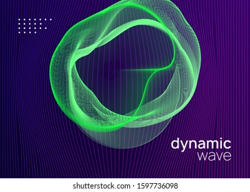 Music fest. Dynamic fluid shape and line. Geometric show banner layout. Music fest neon flyer. Electro dance. Electronic trance sound. Techno dj party. Club event poster.