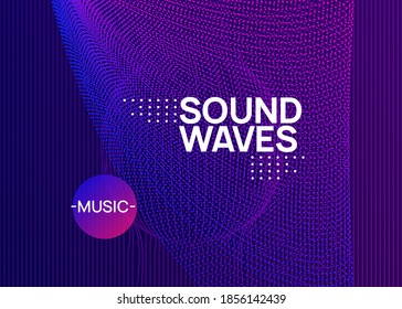 Music fest. Dynamic fluid shape and line. Creative discotheque banner design. Music fest neon flyer. Electro dance. Electronic trance sound. Techno dj party. Club event poster.