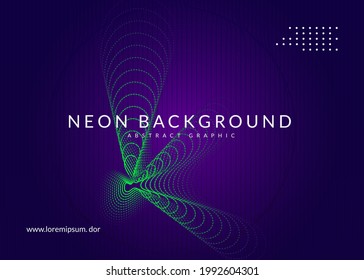 Music fest. Dynamic fluid shape and line. Curvy concert invitation concept. Music fest neon flyer. Electro dance. Electronic trance sound. Techno dj party. Club event poster.