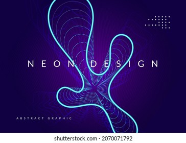 Music fest. Dynamic fluid shape and line. Curvy discotheque magazine template. Music fest neon flyer. Electro dance. Electronic trance sound. Techno dj party. Club event poster.