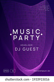 Music fest. Dynamic gradient shape and line. Futuristic concert cover concept. Music fest neon flyer. Electro dance. Electronic trance sound. Techno dj party. Club event poster.
