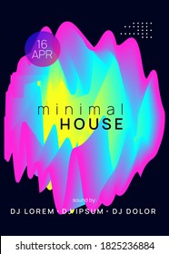 Music fest. Fluid holographic gradient shape and line. Electronic sound. Night dance lifestyle holiday. Cool indie event brochure layout. Summer poster and music fest flyer.