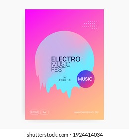 Music Fest. Fluid Holographic Gradient Shape And Line. Electronic Sound. Night Dance Lifestyle Holiday. Geometric Trance Club Banner Template. Summer Poster And Music Fest Flyer.