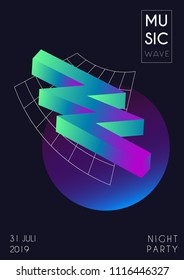Music fest poster. Party background for Banner, Poster, Brochure and Flyer. Abstract gradients waves background.