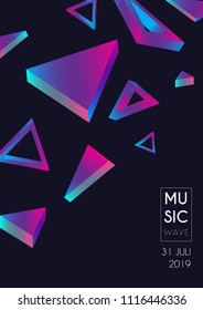 Music fest poster. Party background for Banner, Poster, Brochure and Flyer. Abstract gradients waves background.