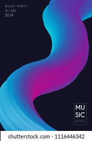 Music fest poster. Party background for Banner, Poster, Brochure and Flyer. Abstract gradients waves background.