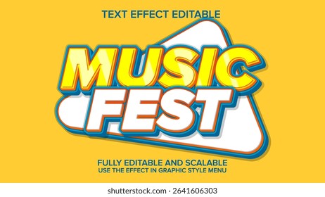 music fest text effect vector editable