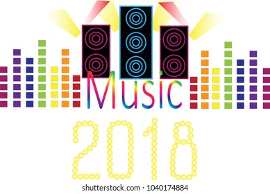 Music festival 2018 illustration icon logo background poster backdrop