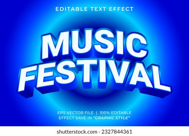 Music Festival 3D editable text effect template