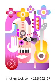 Music Festival abstract vector design isolated on a white background.