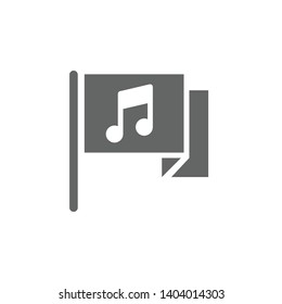 Music festival, access, flag, music note, quaver icon. Element of music festival icon. Premium quality graphic design icon. Signs and symbols collection icon