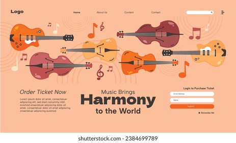 Music festival background. Music fest. Music concert design. Musical event.  musicians, instruments. Vector illustration Template for Poster, Banner, Flyer, Invitation, Card, Social media Post, Cover.
