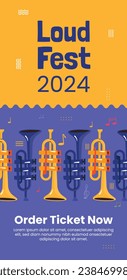 Music festival background. Music fest. Music concert design. Musical event.  musicians, instruments. Vector illustration Template for Poster, Banner, Flyer, Invitation, Card, Social media Post, Cover.