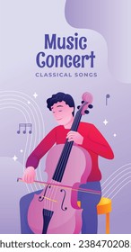 Music festival background. Music fest. Music concert design. Musical event. Musicians, instruments. Vector illustration Template for Poster, Banner, Flyer, Invitation, Card, Social media Post, Cover.