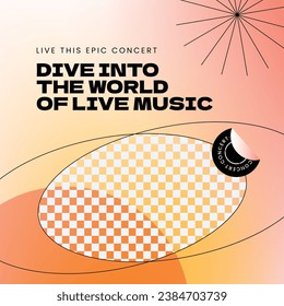 Music festival background. Music fest. Music concert design. Musical event. Musicians, instruments. Vector illustration Template for Poster, Banner, Flyer, Invitation, Card, Social media Post, Cover.