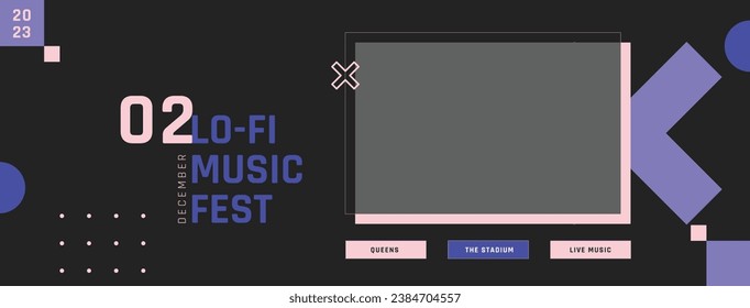 Music festival background. Music fest. Music concert design. Musical event. Musicians, instruments. Vector illustration Template for Poster, Banner, Flyer, Invitation, Card, Social media Post, Cover.