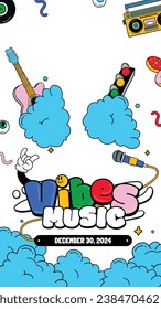 Music festival background. Music fest. Music concert design. Musical event. Musicians, instruments. Vector illustration Template for Poster, Banner, Flyer, Invitation, Card, Social media Post, Cover.
