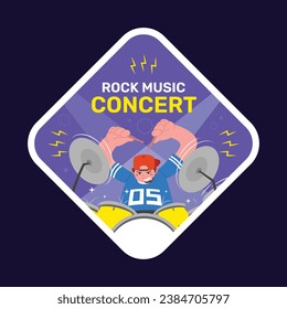 Music festival background. Music fest. Music concert design. Musical event. Musicians, instruments. Vector illustration Template for Label, Sticker, Poster, Invitation, Card, Social media Post.