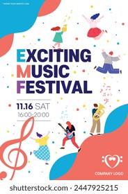 Music festival background poster illustration